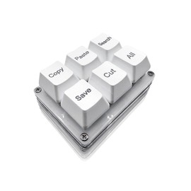 BTXETUEL Copiar Pegar Buscar Guardar Cortar todo el teclado de 6 teclas OSU con una sola mano Teclado mecánico programable de acceso directo para trabajar y jugar (blanco)