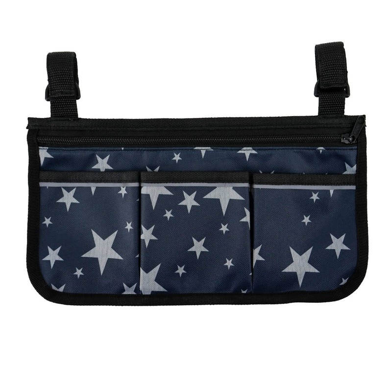 Wheelchair Bag with Pockets Reflective Strips Armrest Side Bag for
