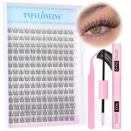 TNFVLONINS 내추럴 래쉬 익스텐션 키트 168Pcs 클러스터 위스피 속눈썹 9-12MM 개별 익스텐션과 앤 씰 및 집에서 직접 만든 핀셋 DIY by TNFVLONINS [Z-Fairy Natural Lash Kit-No Remover] Natural Lash Extension Kit 168Pcs Cluster Wispy Eyelashes 9-12MM Individual Extensions and Seal and DIY Tweezers at H