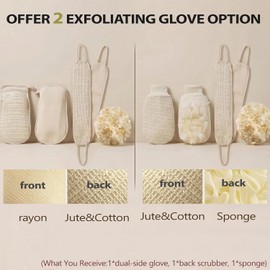 Kit de Guantes Exfoliantes 3 en 1 para Cuerpo y Espalda Fumgranth