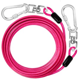 jenico Dog Tie Out Cable: 30 ft Dog Lead for Yard - Heavy Duty Chain Leash Outside for Small Large Dogs Up to 500 lbs - Outdoor Dog Runner Tether
