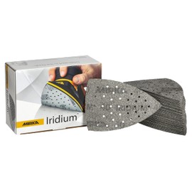 Mirka Iridium Sanding Triangle Premium Sandpaper 100 x 152 x 152 mm 36-Hole Velcro Grain 40, Pack of 50, for Sanding Paint, Spatula, Primer, Wood, Steel, Mineral Materials, Plastic
