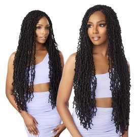 Sensationnel Lulutress Crochet Braiding hair - Twisted Distressed Locs kanekalon braids - 3x twist distress loc 26 Inch (1 Pack, 4 MEDBROWN)