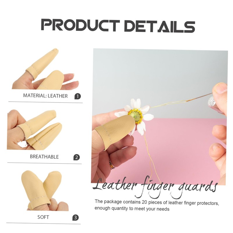Operitacx Sets Finger Cots Felting Knitting Guard Pu Needle Finger