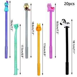 LONTOM 20 PCS Cartoon Fun Pens for Kids, Cute AnimalsPens Black Gel Ink Cool Pens for Girls, Funny Writing Pens Teachers School Office Easter Day Gifts Supplies(Random Style)