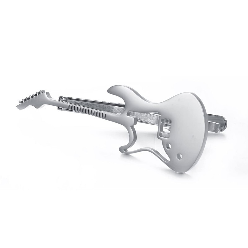 Yoursfs Guitar Tie Clip Music Silver Funny Tie Pin Funny