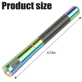 BESULEN Car Short Antenna, 4.7 Inch Carbon Fiber American Flag Aluminum Auto Radio Antenna for AM/FM Reception, Universal Replacement Car Antenna with 9 Adapters, 2 Screws, 2 Rubber Rings (Multicolor)