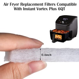 8 Pieces Air Fryer Replacement Filters for Instant Vortex Plus 6QT, Odor Erase and Oil Residue Air Fryer Filters Keep Air Fryer Health and Clean (White)