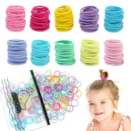 Hanyousheng Hair Bands, Hair Bobbles, Hair Ties, 320 Pcs Small Hair Bands, Multicolor Toddler Hair Bobbles, 10 Colors Hair Ties, Fine Hair Bobbles, 2.5 cm x 2mm Hair Band for Baby, Girls, Kids