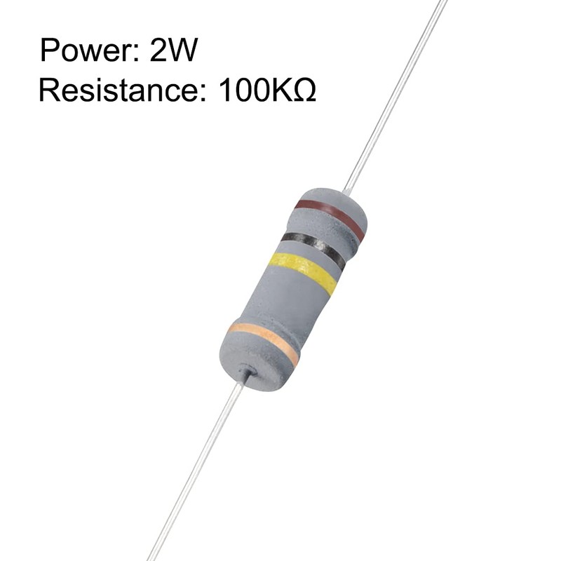 uxcell 50Pcs 100K Ohm Resistor, 2W 5% Tolerance Carbon Film