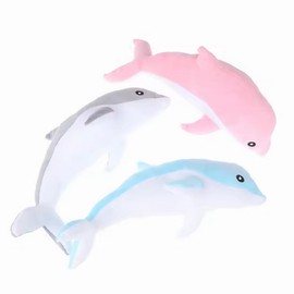 Tikwisdom 3 Dolphin Soft Toys - Dolphin, Dolphin Plush Cushion, Super Soft Doll, Sea Animal Plush Toy, Children's Sleeping Pillow, Gift (Blue, Pink, Grey) 50 cm