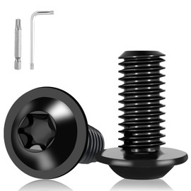 XRXYMQ Pack of 20 M6 Screws Black Flat Head Screws M6 x 12 mm Stainless Steel A2 V2A Screws Torx with Flange Screws Pan Head Screws with Torx Key and Drill for Maintenance and Architecture