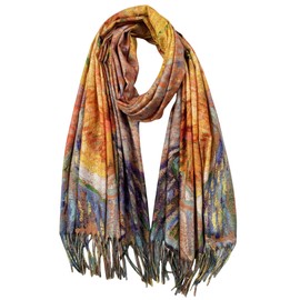 VENVSBEE Van Gogh Scarves Art Scarf for Women Best Gift Reversible Soft Cashmere Feel Shawl Wrap Doubleside Pashmina in Gift Box-10 Portrait