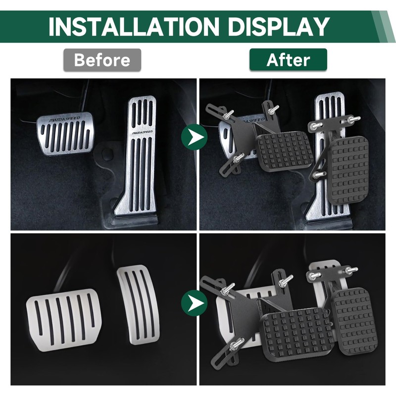 HUGEBO Gas and Brake Pedal Extenders,Universal Anti Slip Accelerator Pedal