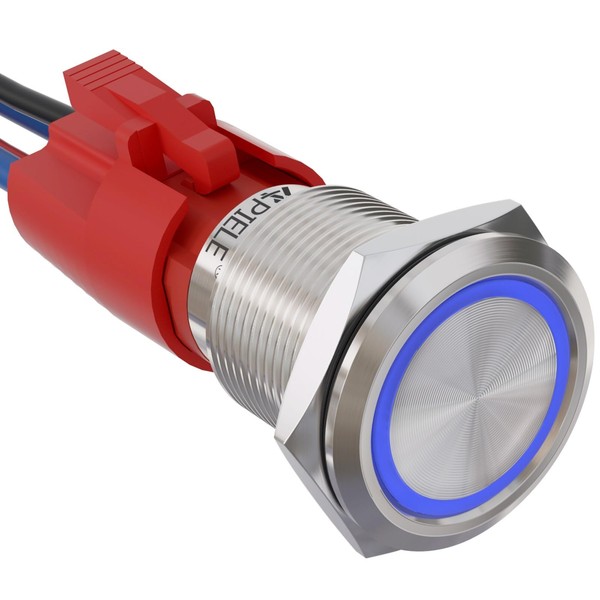 APIELE 10 Amp 19mm Latching Push Button Switch 12V SPST