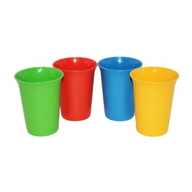 Vintage Set of 4 Tupperware 7 Ounce Bell Tumblers Blue Yellow Green Red