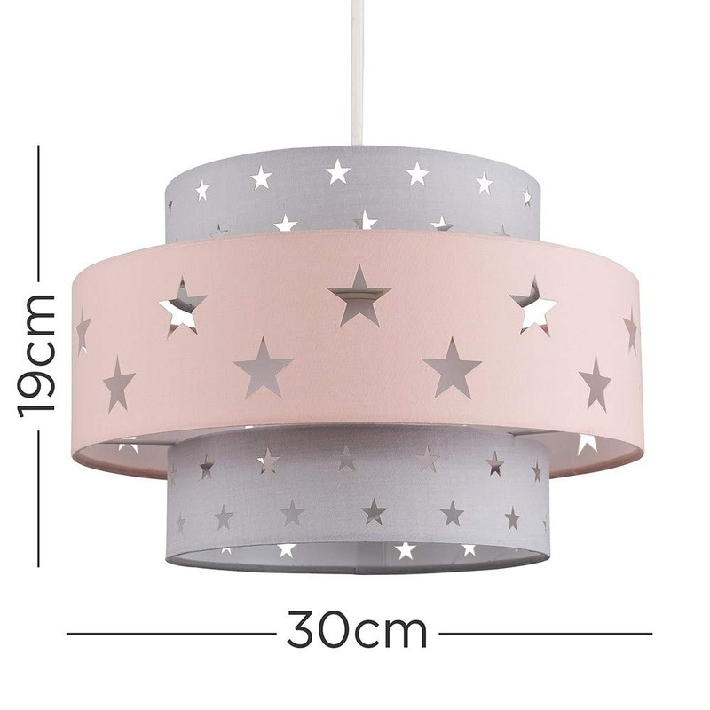 MiniSun Modern Pink & Dark Grey Cut Out Star Design