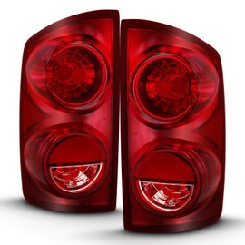 AmeriLite for 2007-2009 Dodge Ram Truck Replacement OE-Style Ruby Red Tail Lights Assembly Set - Passenger and Driver Side