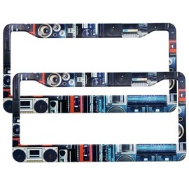 YJXIAN License Plate Frame- Aluminum Car Tag Holder Cover, 2 Packs Universal Aluminum Tag Frame for Front and Rear Car Tags, 2 Hole (11)