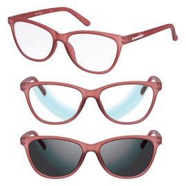 Croakies Petra Photochromic Progressive Eyewear | UV400 Sunglass for Outdoor | Bluelight Eyeglass for HEV Devices | Bundle