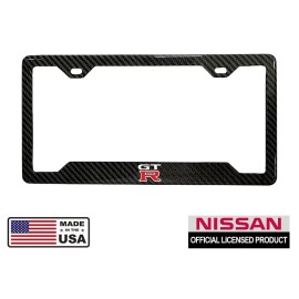 BLVD NISSAN GTR 100% REAL CARBON FIBER CAR LICENSE PLATE FRAME ZISDESIGN