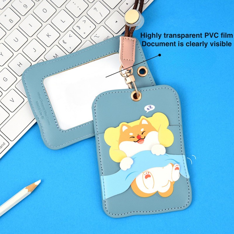 ID Badge Holder with Adjustable Lanyard - Double-Sided Card Slots