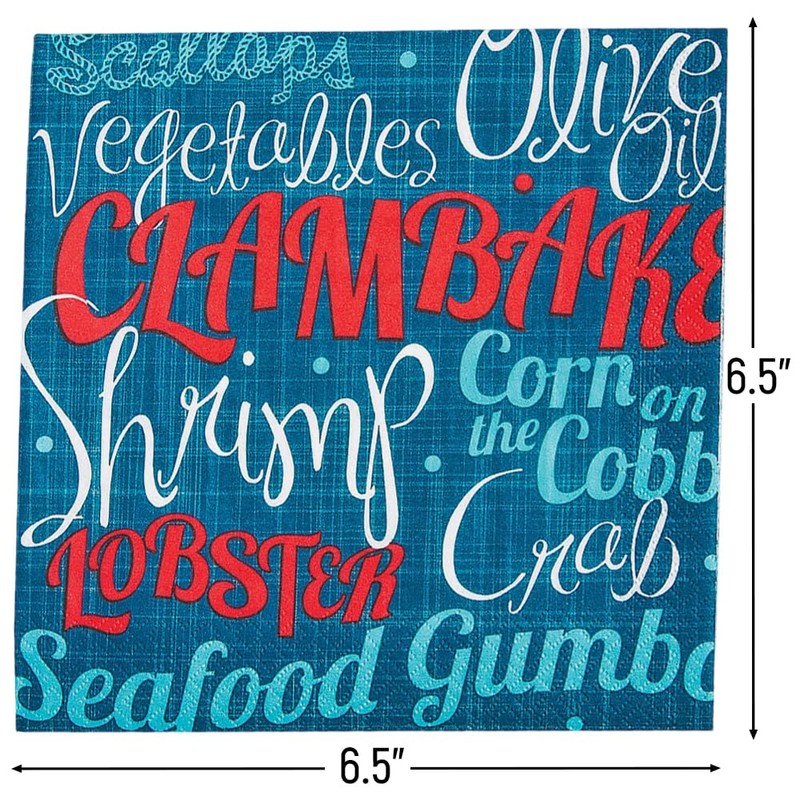 Clambake Lunch Napkins - 16 Pack - Party Supplies