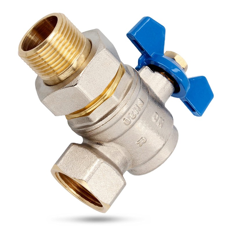 Brass Angle Ball Valve Diameter 1 Inch with Screw Connection