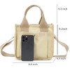 Mini Small Canvas Tote Bag with Zipper, 2023 Canvas Multi-Pocket