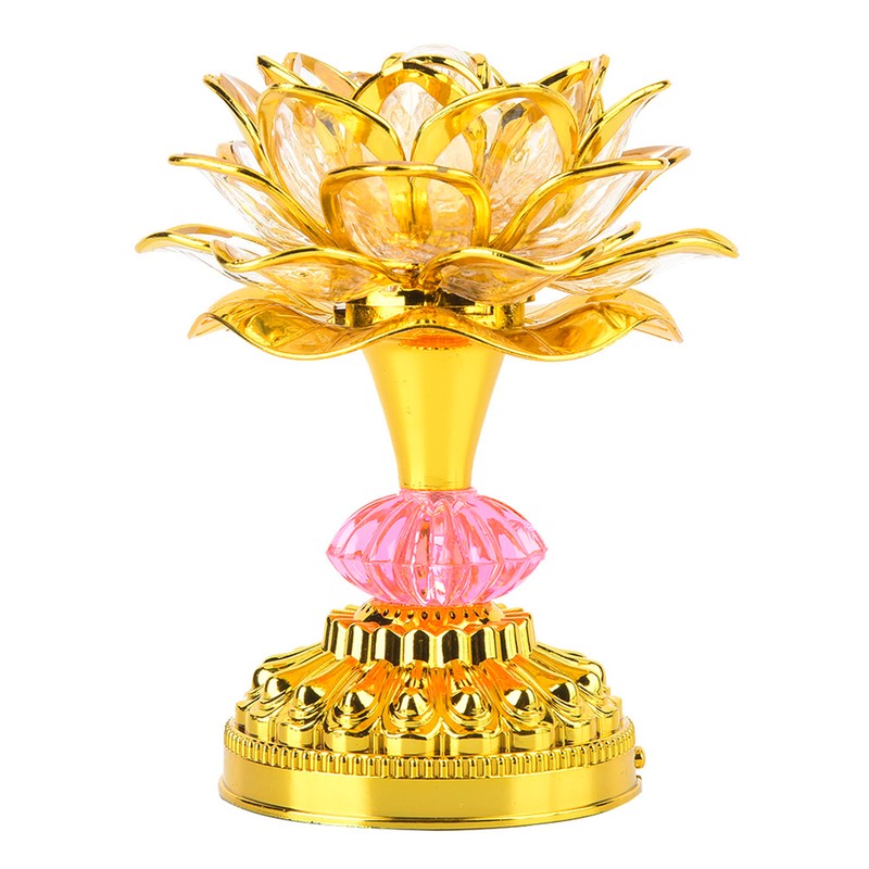 LED Multicolor Buddhist Lotus Lamp with 13 Different Buddhist Songs