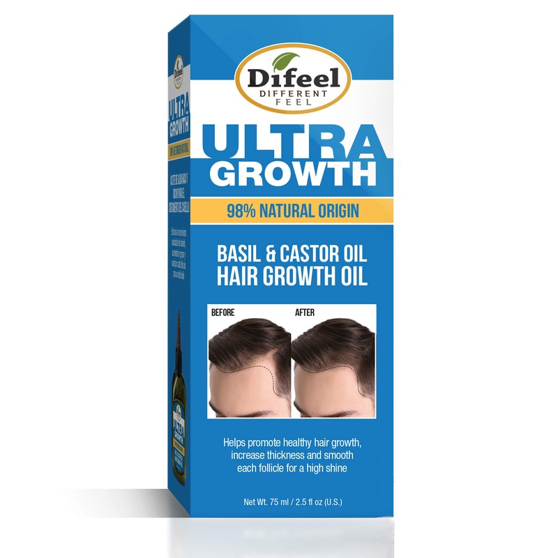 Difeel Mens Ultra Growth Basil and Castor Hair Oil 2.5