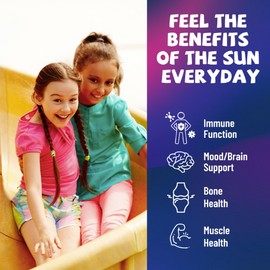 Vitamin D3 K2 Drops for Kids - Liquid Supplement with Magnesium for Calcium Absorption, Joint Health, Teeth & Heart - Non-GMO, Vegan, Strawberry, 2 Fl Oz - Kids Ages 4+