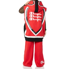 Champion Women's Making the Cut Season 3 Episode 2 Champion Collab Winning Look Rafael's Reverse Weave Oversized Vest Hooded Sweatshirt, Red, Large-XX-Large US