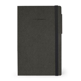 Legami - My Notebook, Deep Graphite, Medium, Lined 6 mm, FSC Certified Paper, 192 Pages, Softcover, Elastic Closure, 13 x 21 cm