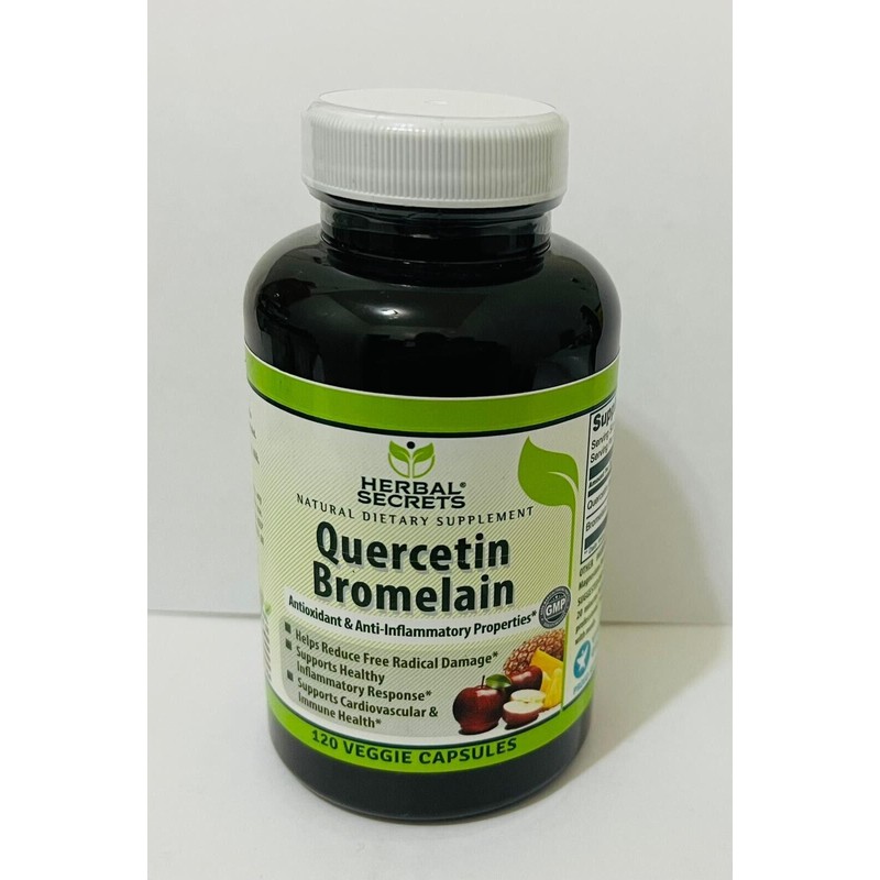 Herbal Secrets Quercetin Bromelain 2000 mg 120 VeggieCaps Antioxidant Properties
