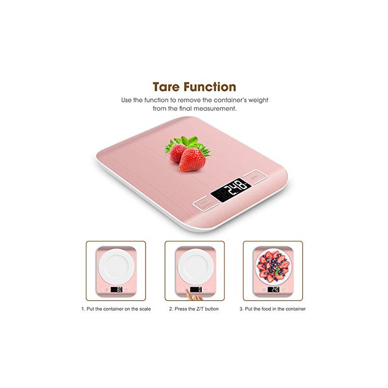 Mik-Nana Food Scale Pink, 10kg/22lb Digital Kitchen Scale Weight Grams