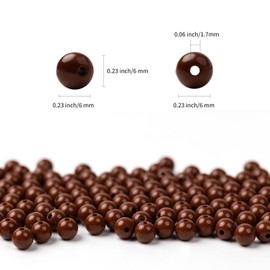1000 abalorio redondas de acrílico de café oscuro de 6 mm, bolas gruesas de chicle esmeriladas para hacer joyas, pulseras y collares