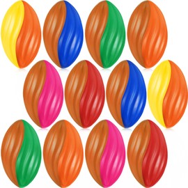 Jerify 12 Pcs Mini Footballs for Kids Spiral Foam Football Bulk 5 Inch Soft Small Waterproof Foam Ball Sports Birthday Toddler Football for Indoor and Outdoor Game(Festive Color)