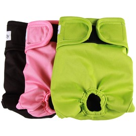 Vecomfy Dog Diapers Female for Small Dogs 3 Pack,Premium Washable Reusable Leakproof New Born Puppy Nappies,XS