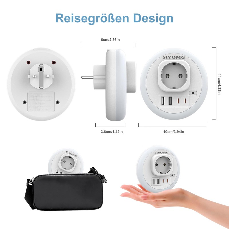 SIYOMG LED Night Light Socket with Twilight Sensor, 2 USB