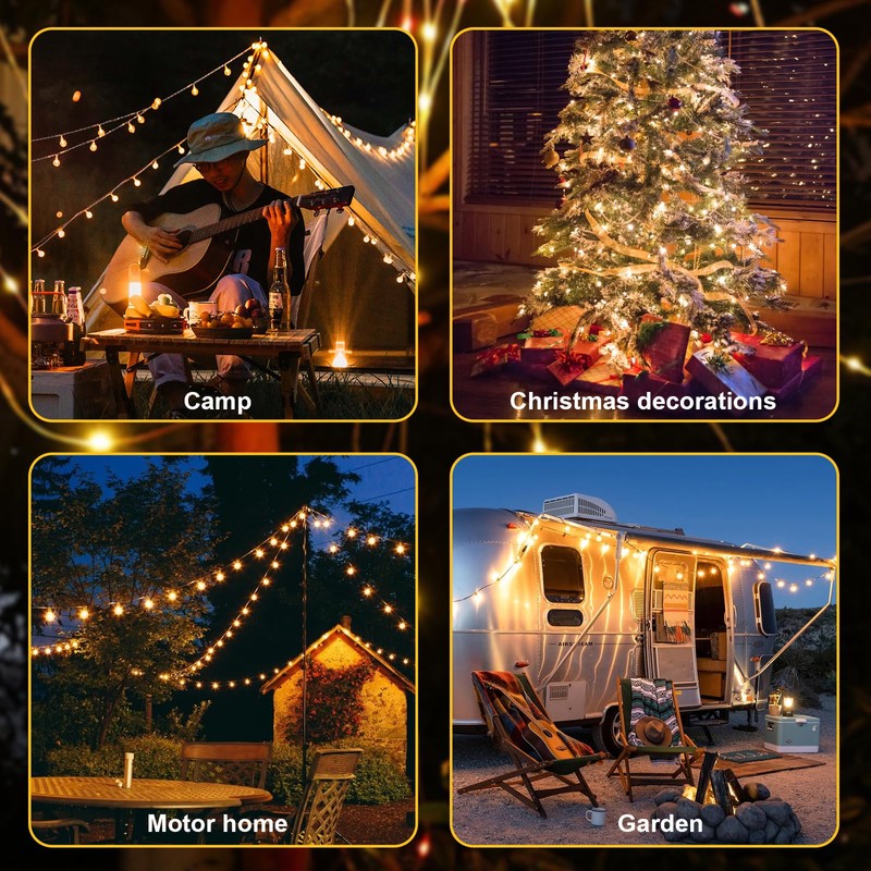 hautllaif 10M Camping String Lights,8 Lighting Modes Camping Fairy Lights,Portable