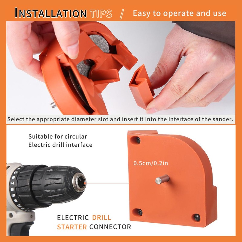 Drill Bit Sharpener Orange Portable Multipurpose Drill Bits Grinding Sharpener