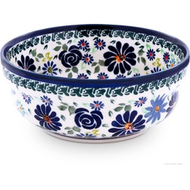 Original Bunzlauer Keramik Schüssel mit Innendekor Ø15,7 cm, 0,5 Liter [Form 3] Dekor DU126