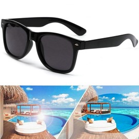 VANANA Classic Retro Sunglasses Vintage Black Square Frame for Men Women Outdoor Fishing Driving Climbing Unisex (Pack of 2 Pairs)