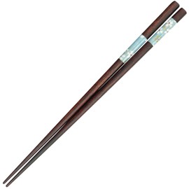 Sunlife H-06761 Ichimatsu Kazumi Sakura Chopsticks Adult Long, Dishwasher Safe, Blue, 9.1 inches (23 cm), Made in Japan