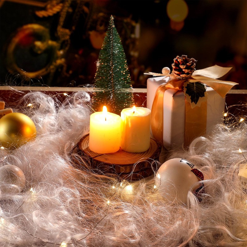 Daifunli 200g White Angel Hair Christmas Decor Fluffy Artificial Snow
