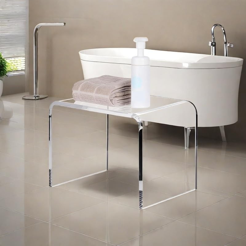 GETCK Acrylic Kids Step Stool 13" W - Water-Resistant Bathroom