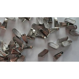 Unbranded Rhodium Silver Locket Bail Loop for Chain Pendant Findings (pkg 144) large 0248