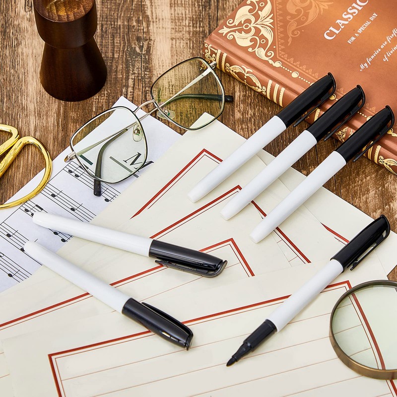 Colarr 12 Pcs Thick Tipped Low Vision Pen Black Ink