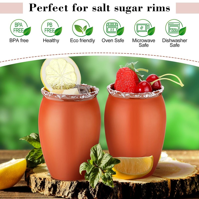 Gejoy 18 Pcs 12 oz Cantaritos De Barro Mexicanos Mini